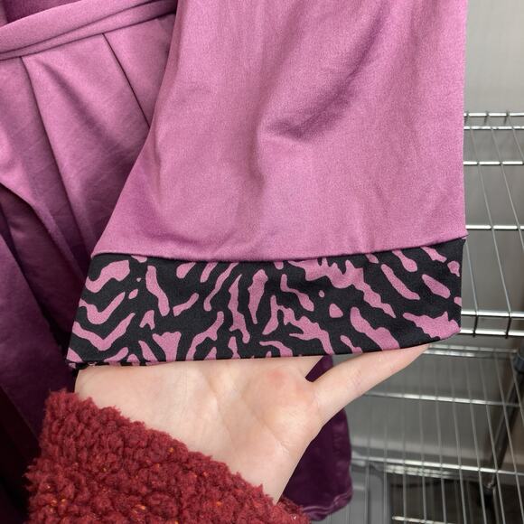 bebe Y2K Purple Rhinestone Spellout Robe Size L Coquette Retro Glam Hollywood - Picture 10 of 12